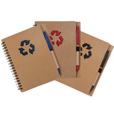 BLO 12242 -Bloco de Anotações Ecológico com Caneta